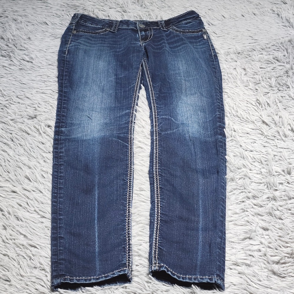 Silver Jeans Co Suki Jeans Womens 30x31 30W 31L Mid Super Skinny Blue Stretch
